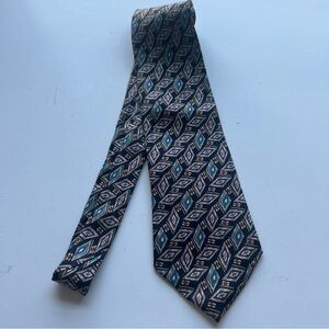 Hardy Amies Diamond Pattern Tie - Black and Blue